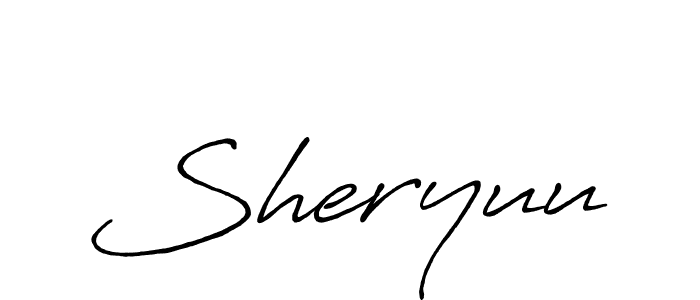 Make a beautiful signature design for name Sheryuu. With this signature (Antro_Vectra_Bolder) style, you can create a handwritten signature for free. Sheryuu signature style 7 images and pictures png