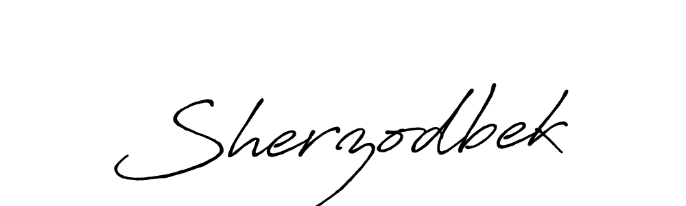 Make a beautiful signature design for name Sherzodbek. With this signature (Antro_Vectra_Bolder) style, you can create a handwritten signature for free. Sherzodbek signature style 7 images and pictures png