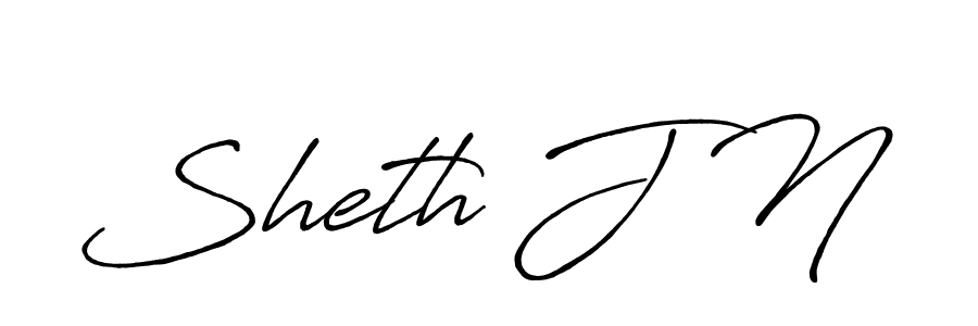 How to make Sheth J N name signature. Use Antro_Vectra_Bolder style for creating short signs online. This is the latest handwritten sign. Sheth J N signature style 7 images and pictures png