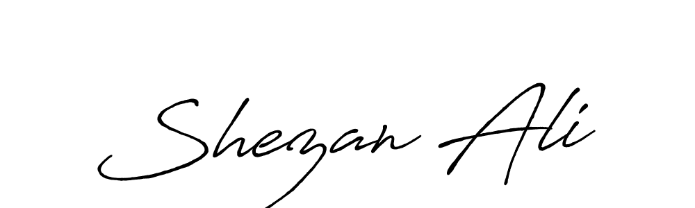 Make a beautiful signature design for name Shezan Ali. With this signature (Antro_Vectra_Bolder) style, you can create a handwritten signature for free. Shezan Ali signature style 7 images and pictures png