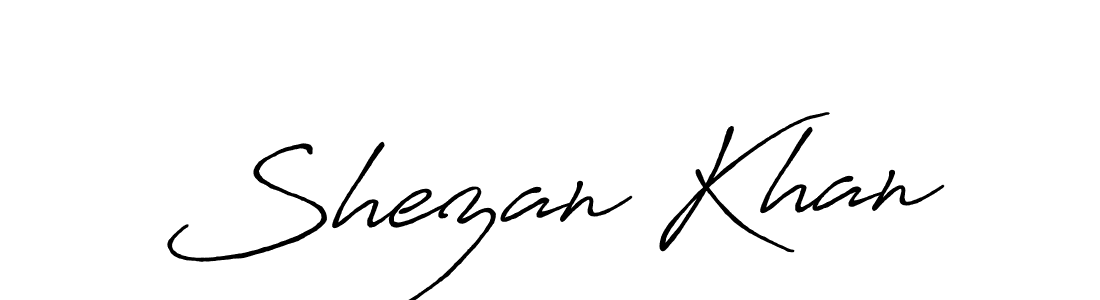How to make Shezan Khan name signature. Use Antro_Vectra_Bolder style for creating short signs online. This is the latest handwritten sign. Shezan Khan signature style 7 images and pictures png