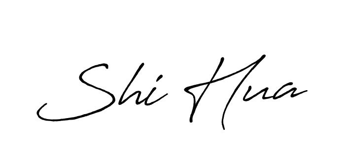 Similarly Antro_Vectra_Bolder is the best handwritten signature design. Signature creator online .You can use it as an online autograph creator for name Shi Hua. Shi Hua signature style 7 images and pictures png