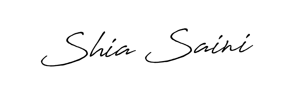 Create a beautiful signature design for name Shia Saini. With this signature (Antro_Vectra_Bolder) fonts, you can make a handwritten signature for free. Shia Saini signature style 7 images and pictures png