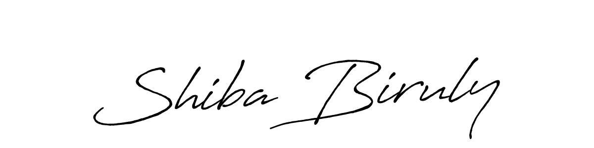 Make a beautiful signature design for name Shiba Biruly. With this signature (Antro_Vectra_Bolder) style, you can create a handwritten signature for free. Shiba Biruly signature style 7 images and pictures png