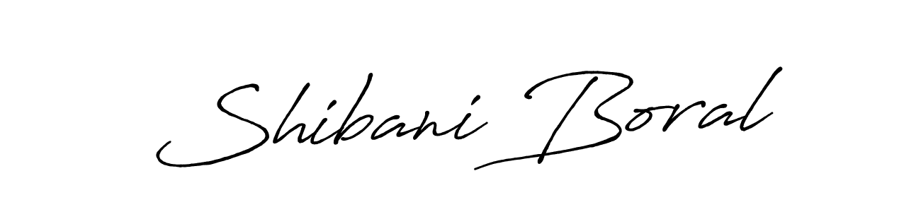 How to make Shibani Boral name signature. Use Antro_Vectra_Bolder style for creating short signs online. This is the latest handwritten sign. Shibani Boral signature style 7 images and pictures png