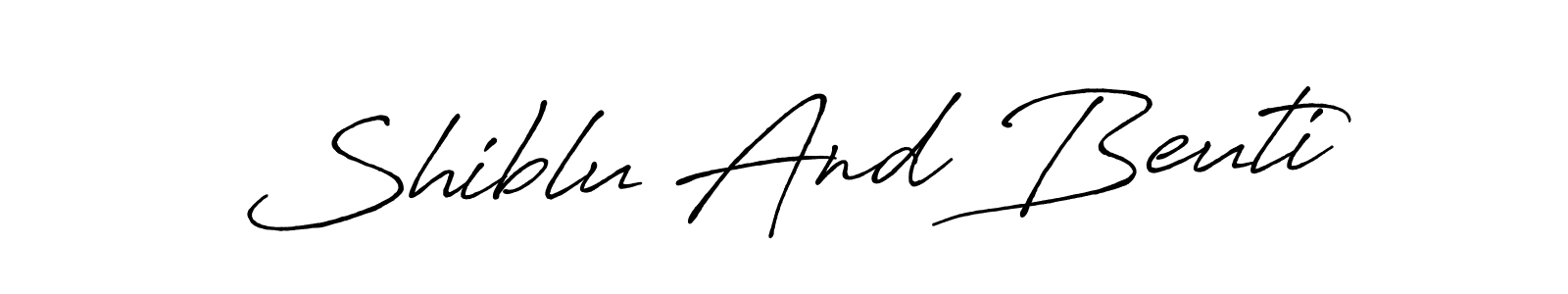 You should practise on your own different ways (Antro_Vectra_Bolder) to write your name (Shiblu And Beuti) in signature. don't let someone else do it for you. Shiblu And Beuti signature style 7 images and pictures png