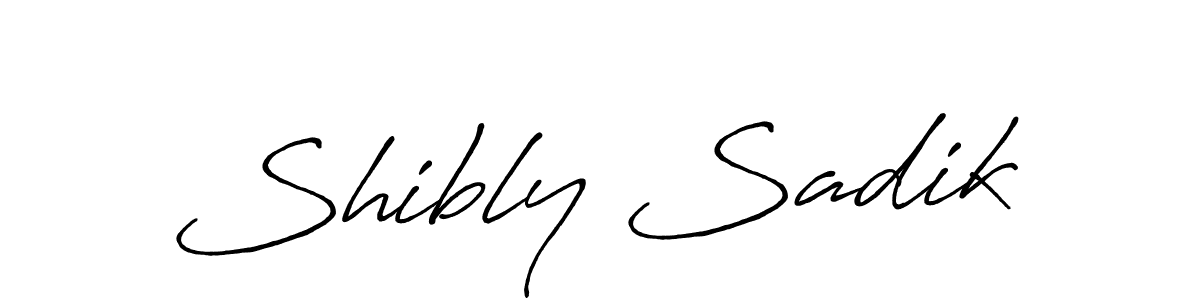 How to make Shibly Sadik name signature. Use Antro_Vectra_Bolder style for creating short signs online. This is the latest handwritten sign. Shibly Sadik signature style 7 images and pictures png