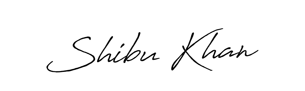 Make a beautiful signature design for name Shibu Khan. With this signature (Antro_Vectra_Bolder) style, you can create a handwritten signature for free. Shibu Khan signature style 7 images and pictures png