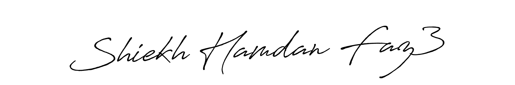 Make a beautiful signature design for name Shiekh Hamdan Faz3. With this signature (Antro_Vectra_Bolder) style, you can create a handwritten signature for free. Shiekh Hamdan Faz3 signature style 7 images and pictures png