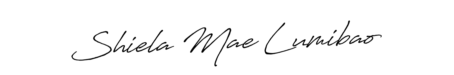 Make a beautiful signature design for name Shiela Mae Lumibao. With this signature (Antro_Vectra_Bolder) style, you can create a handwritten signature for free. Shiela Mae Lumibao signature style 7 images and pictures png