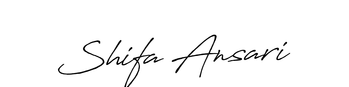 Create a beautiful signature design for name Shifa Ansari. With this signature (Antro_Vectra_Bolder) fonts, you can make a handwritten signature for free. Shifa Ansari signature style 7 images and pictures png