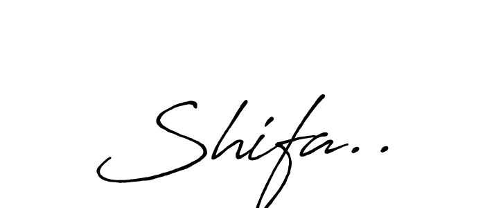 The best way (Antro_Vectra_Bolder) to make a short signature is to pick only two or three words in your name. The name Shifa.. include a total of six letters. For converting this name. Shifa.. signature style 7 images and pictures png