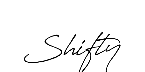 Use a signature maker to create a handwritten signature online. With this signature software, you can design (Antro_Vectra_Bolder) your own signature for name Shifty. Shifty signature style 7 images and pictures png