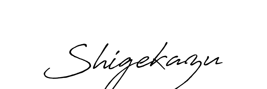 if you are searching for the best signature style for your name Shigekazu. so please give up your signature search. here we have designed multiple signature styles  using Antro_Vectra_Bolder. Shigekazu signature style 7 images and pictures png