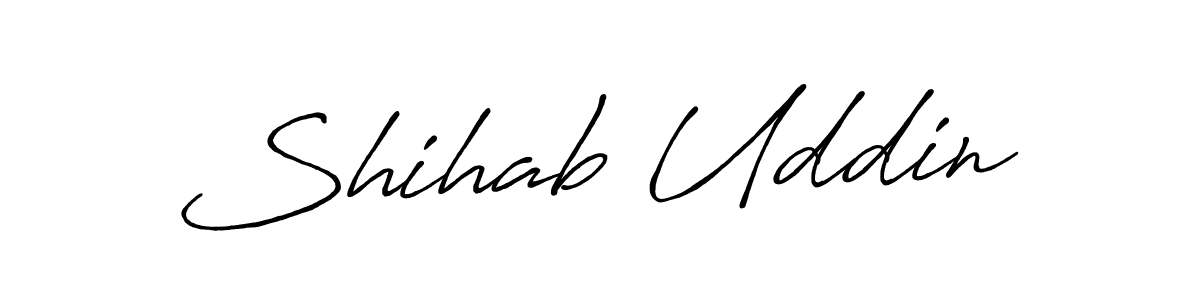 How to make Shihab Uddin name signature. Use Antro_Vectra_Bolder style for creating short signs online. This is the latest handwritten sign. Shihab Uddin signature style 7 images and pictures png