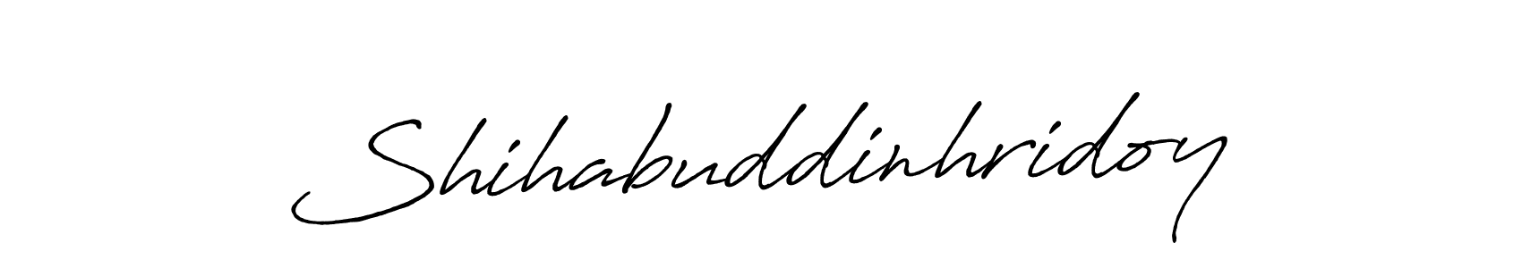 Create a beautiful signature design for name Shihabuddinhridoy. With this signature (Antro_Vectra_Bolder) fonts, you can make a handwritten signature for free. Shihabuddinhridoy signature style 7 images and pictures png