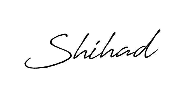 How to make Shihad name signature. Use Antro_Vectra_Bolder style for creating short signs online. This is the latest handwritten sign. Shihad signature style 7 images and pictures png