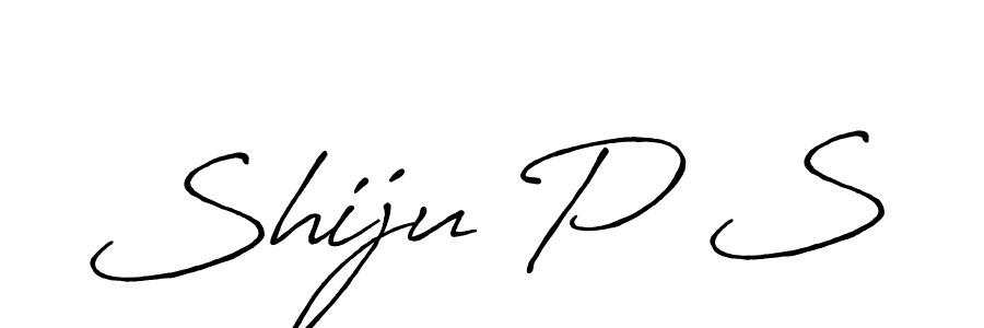 How to make Shiju P S name signature. Use Antro_Vectra_Bolder style for creating short signs online. This is the latest handwritten sign. Shiju P S signature style 7 images and pictures png