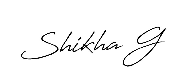 It looks lik you need a new signature style for name Shikha G. Design unique handwritten (Antro_Vectra_Bolder) signature with our free signature maker in just a few clicks. Shikha G signature style 7 images and pictures png