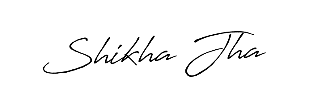 if you are searching for the best signature style for your name Shikha Jha. so please give up your signature search. here we have designed multiple signature styles  using Antro_Vectra_Bolder. Shikha Jha signature style 7 images and pictures png