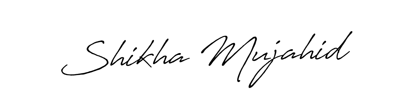 Similarly Antro_Vectra_Bolder is the best handwritten signature design. Signature creator online .You can use it as an online autograph creator for name Shikha Mujahid. Shikha Mujahid signature style 7 images and pictures png