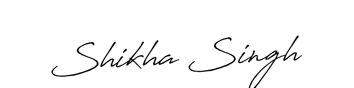 How to make Shikha Singh name signature. Use Antro_Vectra_Bolder style for creating short signs online. This is the latest handwritten sign. Shikha Singh signature style 7 images and pictures png