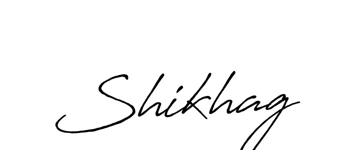Make a beautiful signature design for name Shikhag. With this signature (Antro_Vectra_Bolder) style, you can create a handwritten signature for free. Shikhag signature style 7 images and pictures png