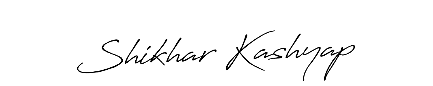 How to make Shikhar Kashyap name signature. Use Antro_Vectra_Bolder style for creating short signs online. This is the latest handwritten sign. Shikhar Kashyap signature style 7 images and pictures png