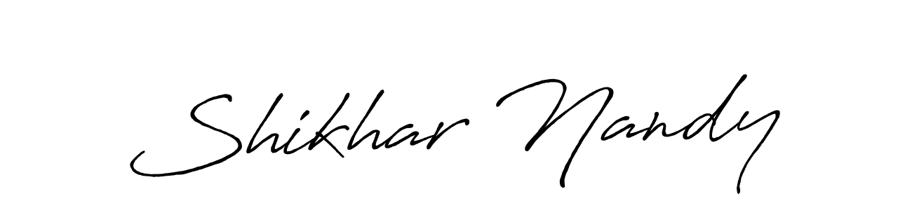How to make Shikhar Nandy name signature. Use Antro_Vectra_Bolder style for creating short signs online. This is the latest handwritten sign. Shikhar Nandy signature style 7 images and pictures png