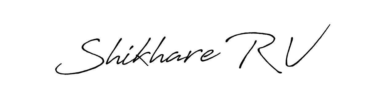 Antro_Vectra_Bolder is a professional signature style that is perfect for those who want to add a touch of class to their signature. It is also a great choice for those who want to make their signature more unique. Get Shikhare R V name to fancy signature for free. Shikhare R V signature style 7 images and pictures png