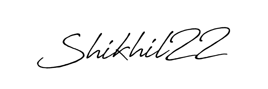 How to make Shikhil22 name signature. Use Antro_Vectra_Bolder style for creating short signs online. This is the latest handwritten sign. Shikhil22 signature style 7 images and pictures png