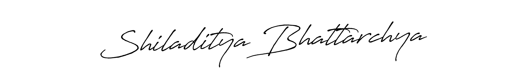 Create a beautiful signature design for name Shiladitya Bhattarchya. With this signature (Antro_Vectra_Bolder) fonts, you can make a handwritten signature for free. Shiladitya Bhattarchya signature style 7 images and pictures png