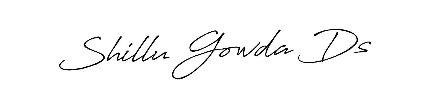 Also we have Shillu Gowda Ds name is the best signature style. Create professional handwritten signature collection using Antro_Vectra_Bolder autograph style. Shillu Gowda Ds signature style 7 images and pictures png