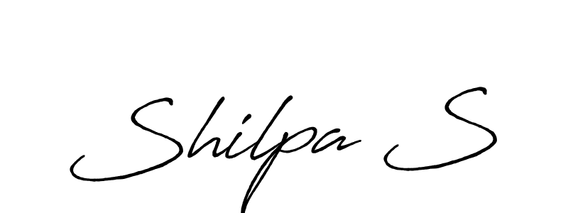 Also You can easily find your signature by using the search form. We will create Shilpa S name handwritten signature images for you free of cost using Antro_Vectra_Bolder sign style. Shilpa S signature style 7 images and pictures png