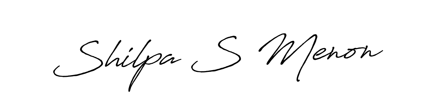 How to make Shilpa S Menon name signature. Use Antro_Vectra_Bolder style for creating short signs online. This is the latest handwritten sign. Shilpa S Menon signature style 7 images and pictures png