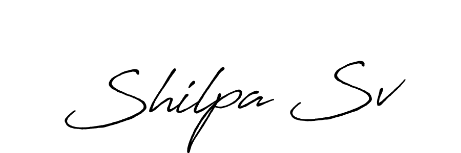 Shilpa Sv stylish signature style. Best Handwritten Sign (Antro_Vectra_Bolder) for my name. Handwritten Signature Collection Ideas for my name Shilpa Sv. Shilpa Sv signature style 7 images and pictures png