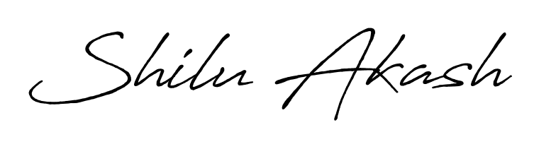 Practice writing Shilu Akash with the flow of Antro_Vectra_Bolder lettering. A fantastic source of inspiration for developing your personal signature style. Shilu Akash signature style 7 images and pictures png