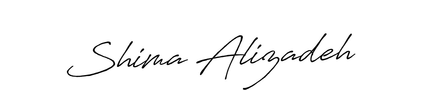 Make a beautiful signature design for name Shima Alizadeh. With this signature (Antro_Vectra_Bolder) style, you can create a handwritten signature for free. Shima Alizadeh signature style 7 images and pictures png