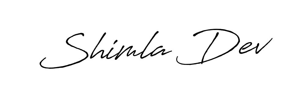 Use a signature maker to create a handwritten signature online. With this signature software, you can design (Antro_Vectra_Bolder) your own signature for name Shimla Dev. Shimla Dev signature style 7 images and pictures png