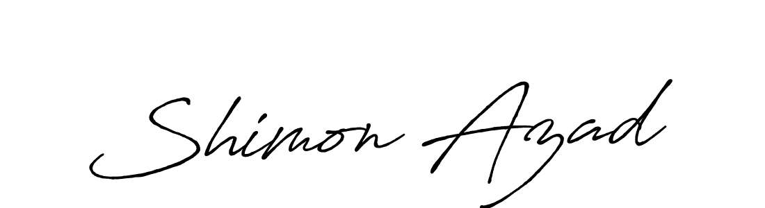 How to make Shimon Azad name signature. Use Antro_Vectra_Bolder style for creating short signs online. This is the latest handwritten sign. Shimon Azad signature style 7 images and pictures png