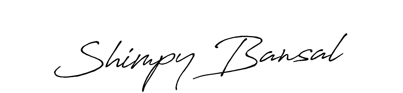 Design your own signature with our free online signature maker. With this signature software, you can create a handwritten (Antro_Vectra_Bolder) signature for name Shimpy Bansal. Shimpy Bansal signature style 7 images and pictures png
