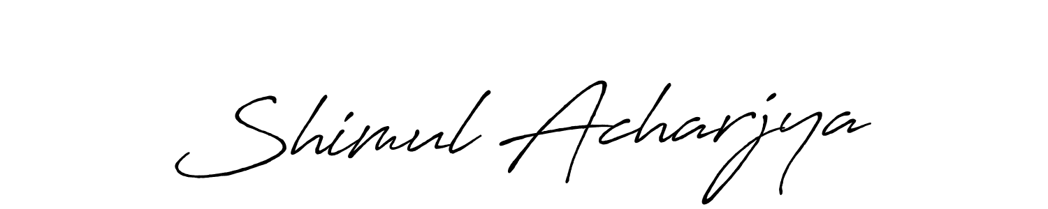 The best way (Antro_Vectra_Bolder) to make a short signature is to pick only two or three words in your name. The name Shimul Acharjya include a total of six letters. For converting this name. Shimul Acharjya signature style 7 images and pictures png