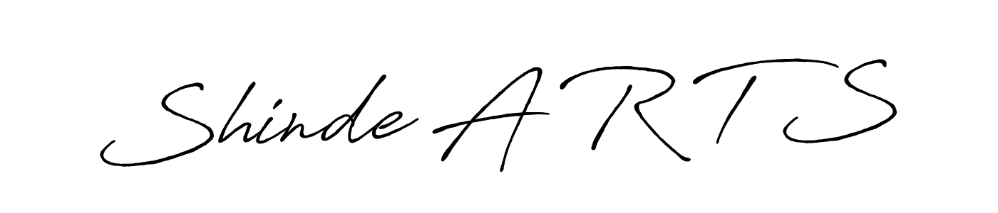 Make a beautiful signature design for name Shinde A R T S. With this signature (Antro_Vectra_Bolder) style, you can create a handwritten signature for free. Shinde A R T S signature style 7 images and pictures png