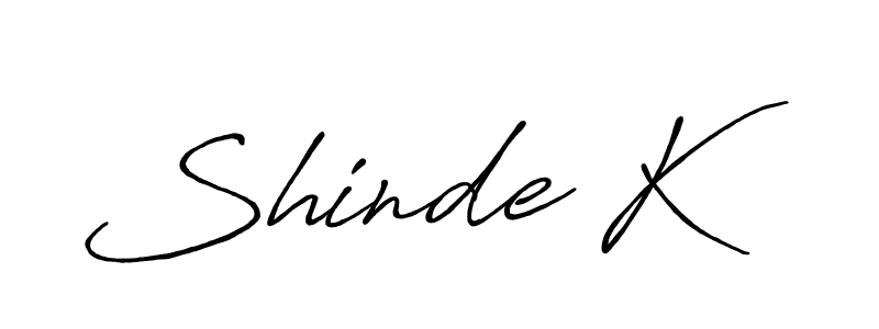 Use a signature maker to create a handwritten signature online. With this signature software, you can design (Antro_Vectra_Bolder) your own signature for name Shinde K. Shinde K signature style 7 images and pictures png