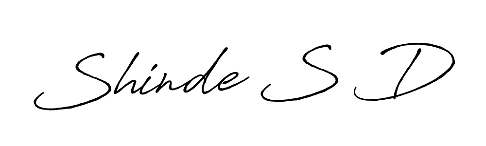 How to make Shinde S D name signature. Use Antro_Vectra_Bolder style for creating short signs online. This is the latest handwritten sign. Shinde S D signature style 7 images and pictures png