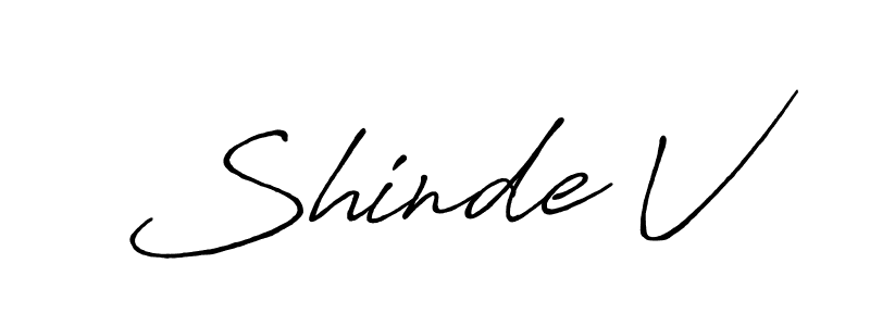 Shinde V stylish signature style. Best Handwritten Sign (Antro_Vectra_Bolder) for my name. Handwritten Signature Collection Ideas for my name Shinde V. Shinde V signature style 7 images and pictures png
