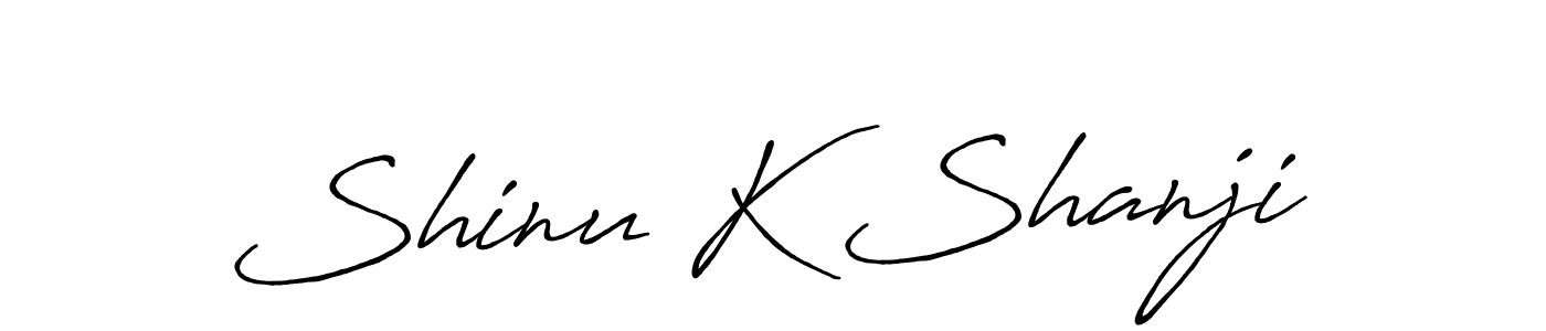 Use a signature maker to create a handwritten signature online. With this signature software, you can design (Antro_Vectra_Bolder) your own signature for name Shinu K Shanji. Shinu K Shanji signature style 7 images and pictures png