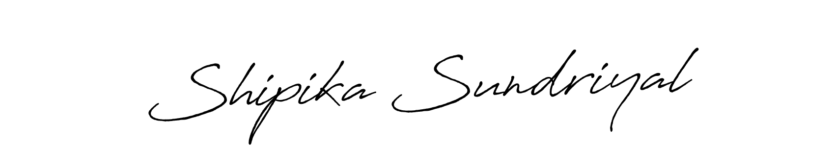 Make a beautiful signature design for name Shipika Sundriyal. With this signature (Antro_Vectra_Bolder) style, you can create a handwritten signature for free. Shipika Sundriyal signature style 7 images and pictures png