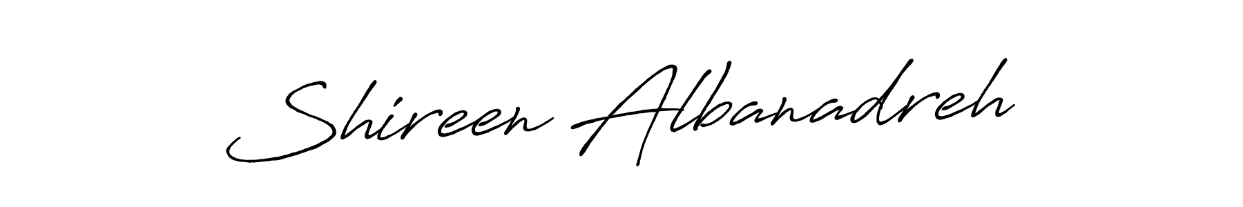 The best way (Antro_Vectra_Bolder) to make a short signature is to pick only two or three words in your name. The name Shireen Albanadreh include a total of six letters. For converting this name. Shireen Albanadreh signature style 7 images and pictures png