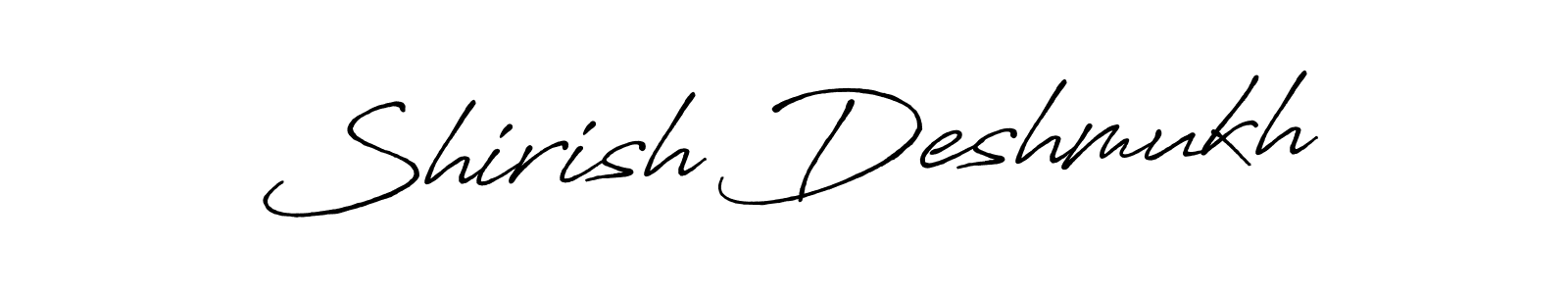 Create a beautiful signature design for name Shirish Deshmukh. With this signature (Antro_Vectra_Bolder) fonts, you can make a handwritten signature for free. Shirish Deshmukh signature style 7 images and pictures png